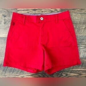 U.S. Polo Assn. Womens Classic Chino Shorts Pockets Red Cotton Casual Size 7